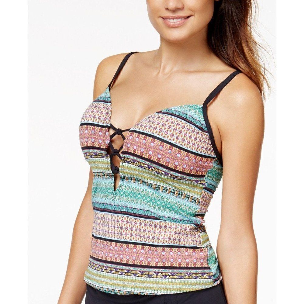 Bleu Rod Beattie Push-Up Stretchy Tankini Swim Top
